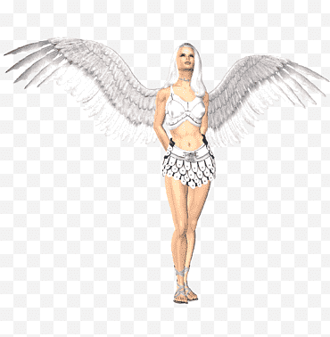 Nữ hoàng mùa đông tập 1, thiên thần mặc áo crop top trắng và quần short ngắn png