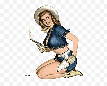 100 pin up girls s, femme en top court bleu et short à genoux peinture png