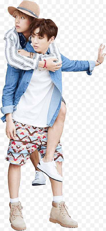 BTS VKOOK, short en jean bleu femme png