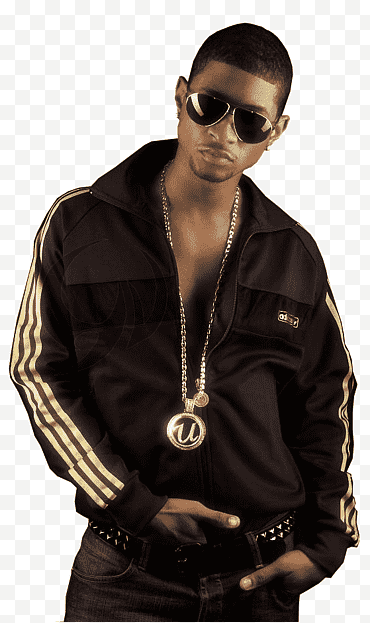Usher 2, Usher en veste adidas noire et blanche png