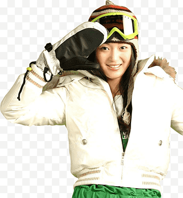Jun Ji-hyun klädd i vit parkajacka png