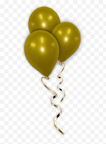 trzy złote balony png