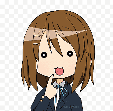 Yui Hirasawa 1, mujer en top azul png