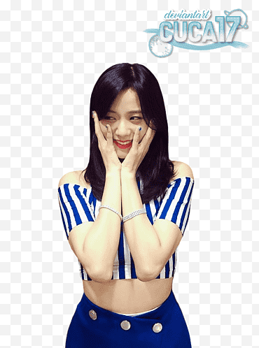 Jisoo blackpink, czarno-biały krótki top damski png