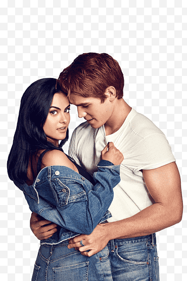 Camila Mendes und KJ Apa, Mann und Frau in blauen Jeans png