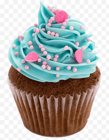 cupcake met blauw suikerglazuur png
