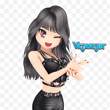 Render Audition, nhân vật anime phụ nữ mặc tank top đen png