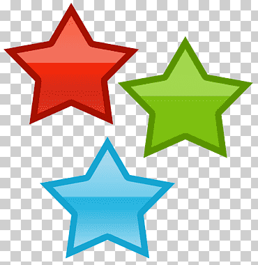 Trzy gwiazdki, trzy różne kolory ilustracji gwiazdy png