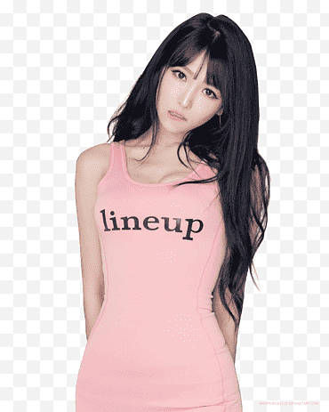 LEE EUN HYE, vrouw met roze mouwloze top png