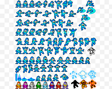Compilé Mega Man Sprite Sheet, garçon portant un costume bleu application de jeu pour smartphone png