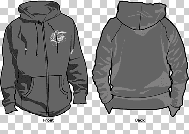 Sweat à capuche noir LF, illustration de la veste à capuche zippée noire png
