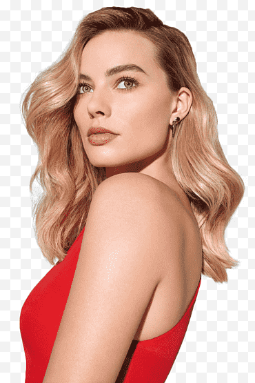 10 MARGOT ROBBIE, kobieta w czerwonym topie bez ramiączek png