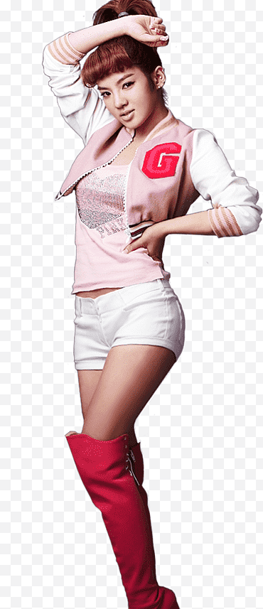 Femme en veste courte blanche et rose et short-short blanc png